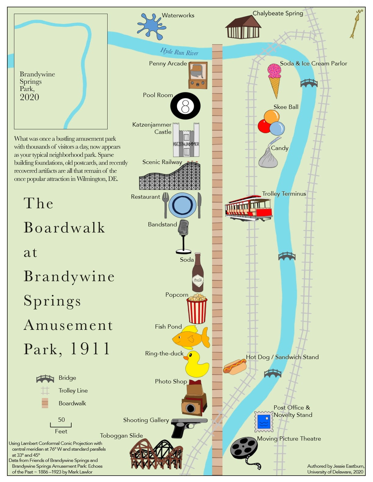2020 Winner Map from Jessie Eastburn - Brandywine Springs Park, Wilmington, DE in 1911 vs. 2020