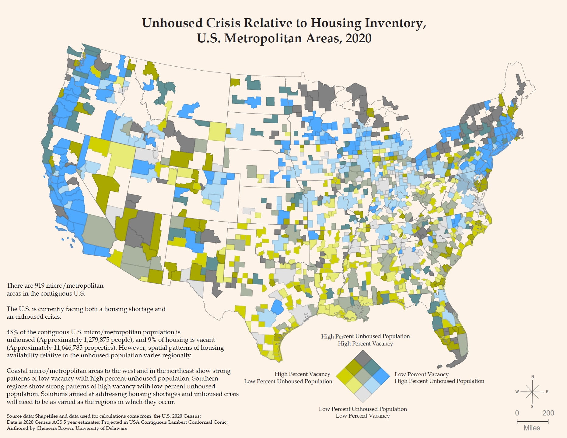 2022 Winner Map by Chenesia Brown – US Metropolitan Housing